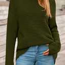 PRETTYGARDEN Womens Sweaters Fall Fashion 2025 Oversized Long Sleeve Mock Neck Chunky Knit Pullover Tops Winter Clothes (X-Large, Army Green)