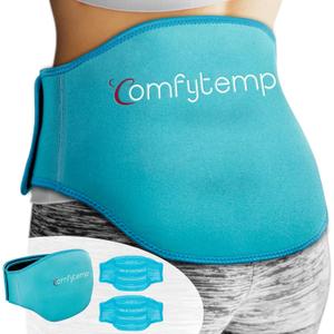 Comfytemp Ice Pack for Back Pain Relief, 2 Packs, FSA HSA Approved, Reusable Gel Lower Back Wrap Ice Brace for Sciatica Injuries, Hot Cold Compression for Lower Lumbar, Waist, Men Women Surgery Gifts