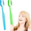 2 Pack 15.75x1.57 Inches Giant Toothbrush Props, Oversized Gag Novelty Bath Brushes, Huge Comedy Item for Costume Accessory, Photo Shoots, Party Favors, Pet Grooming, Green and Blue