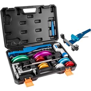 15PCS Copper Pipe Bender Tool, Tubing Bender Hvac Tools Set for 1/4"-7/8" O.D. Pipes, 90 Forward/Reverse Pipe Tube Bender with 7 Heads, Upgraded Copper Benders Tool for Hvac Air Condition