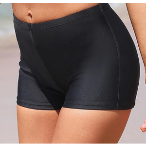 Yonique Womens Swim Shorts Solid Tankini Bottoms Swimsuit Bottoms, Black, Small