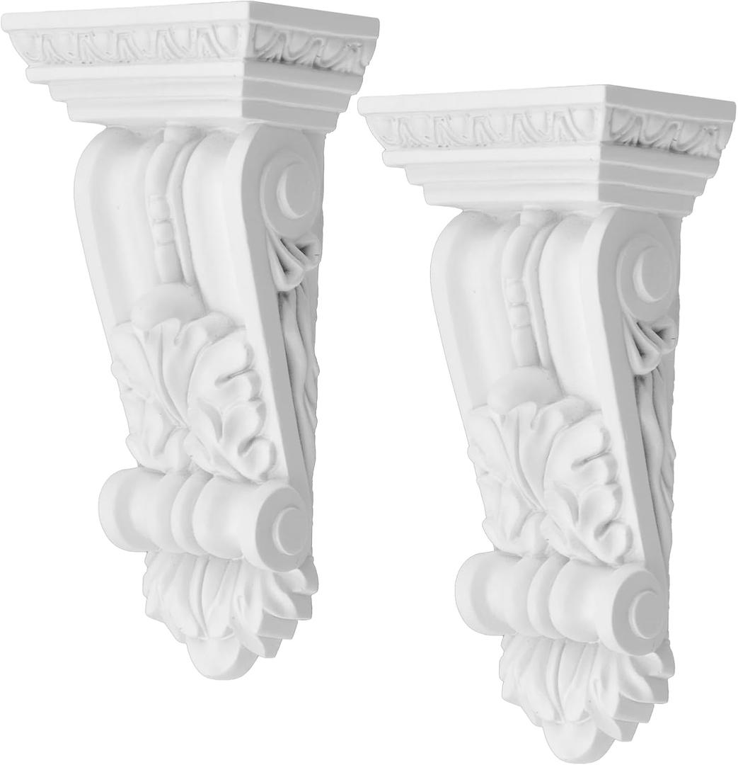 Coshar 2Pcs Corbels for Shelves Plastic Corbels Decorative Corbels for Countertop for Home Ceiling Corner Decor,5.5 inch