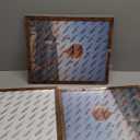 Yaetm 16x16 Picture Frame Matted to 12x12, Set of 3, Brown Wood Grain Square Frame for Gallery Wall Display, Hanging Hardware Included (3 Pack, Brown)