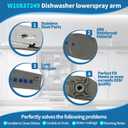 Upgraded W10837249 Dishwasher Lower Spray Arm Replacement for Whirlpool Dishwasher, Lower Wash Arm Fits WDT750SAHZ0 WDTA50SAHZ0 WDT970SAHZ0, Replaces W10629546 AP5988717 PS11727921 W10838302