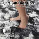 PAGISOFE Black White Grey Area Rugs for Living Room Bedroom Aesthetic, 8x10 Rug, Shag Fuzzy Fluffy Rug for Kids Room, Playroom, Classroom Dorm, Shaggy Soft Carpet, Plush Bedside Rugs, Modern Cool Rugs