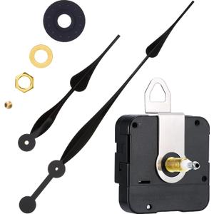 Hicarer High Torque Quartz Clock Movement Clock Mechanism Replacement with Hands Spade Long 12 Inch for DIY Clock (Shaft Length: 23 mm, Black)