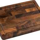 Walnut Wood Cutting Board, Small End Grain Cutting Boards for Kitchen, Compact Size, Lightweight & Durable for Cheese and Small Prep, 9"x6"x0.8"