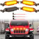 Led Grill Grille Lights fit for 2019 2020 2021 2022 2023 Jeep Wrangler JL JLU Rubicon Sahara Sport Front Grille Grills Light Front Headlights Wrangler JL Jlu 2018-2023 4Pcs Amber Led (Amber JL 4P)