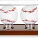 Weysat Baseball Display Case 2 in 1 Clear Cube Baseball Holder with Wood Base Clear Acrylic Memorabilia Showcase Box Autograph Ball Protector for Sport Fan Souvenir, UV Protection