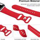 2 x (6 Packs) Sport Bands Compatible with Apple Watch Band 38mm 40mm 41mm 42mm 44mm 45mm 46mm 49mm Silicone iWatch Band Ultra 3 2 1 SE Series 11 10 9 8 7 6 5 4 3 2 1 Women Men (Red/White/Wine Red/Midnight Blue/Black/Gray)