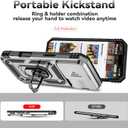 SunStory Phone Case for iPhone 16 Pro Case with HD Screen Protector & Slide Camera Cover & Rotated Ring Kickstand, [Military-Grade] Phone Case for iPhone 16 Pro 6.3"(Silver)
