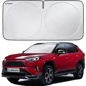Magnelex Car Windshield Sunshade | Advanced Light-Blocking Protection | Foldable Sun Shade with Mirror Cut-Out Keeps Your Vehicle Cool | Fit for Cars, Trucks, and SUVs | Medium (62 x 32 in)