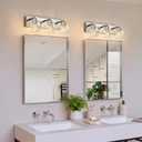 Bathroom Light Fixtures, 3-Light 22 Inch Brushed Nickel Bathroom Vanity Light, Modern Wall Sconces with Clear Glass Globe Shades, Vanity Lighting Fixtures Over Mirror, E26 Socket (Bulbs Not Included)