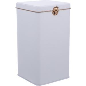Luxshiny Tinplate Tea Canister with Airtight Lid and Buckle Lock Portable Metal Loose Leaf Tea Storage Jar 7.48 Inch for Coffee Sugar Pantry Organization