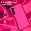 bemal for Samsung Galaxy S25 Case - Smooth Silky Liquid Silicone - Slim Fit Soft Microfiber Lining - Designed for Women and Girls - Shockproof Protective Phone Cover 6.1"- Hot Pink