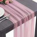 3 Pcs Wedding Gauze Table Runner 10 ft Glitter Bling Metallic Foil Sheer Tulle Chiffon Cheesecloth Sequin Tabletop Decor for Graduation Birthday Anniversary Dinner Party (Pink)