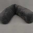 Body Pillow for Adults, Bolster Pillow with Removable Velvet Cover, Long Round Cervical Roll Pillow (Grey, 47 inch)