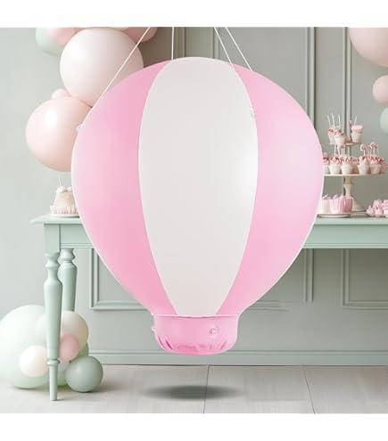 Toggloo 3FT Hot Air Balloon Decorations with Air Pump, Hanging Balloon for Girls Boys Baby, for Birthday Wedding Exhibitions, Pink