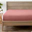 Bare Home Fitted Bottom Sheet King Size - Premium 1800 Microfiber - Ultra-Soft Hotel Luxury - Deep Pocket - Durable and Long Lasting (King, Dusty Rose)