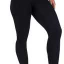 Yogalicious Squat Proof Fleece Lined Legging High Waisted Thermal Winter Running Pants for Women (Black, L)