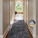 Ophanie Runner Rug for Hallway, 2x6 Upgrade Non-Slip Fluffy Soft Bedside Rugs, Bedroom Living Room Grey Shaggy Gray Carpet for Kids Girls Boys Dorm Nursery Home Decor Aesthetic
