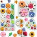 5Pcs Flower Silicone Molds Small Flower Chocolate Mold Daisy Rose Flowers Fondant Molds for Cake Cupcake Decorating Sunflower Leaves Polymer Clay Resin Mold Soap Ice Cube for Baking