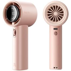 JISULIFE Portable Handheld Fan, Speed(1-100) Adjustable Turbo Mini and 3600mAh Battery Rechargeable Personal Fan, Digital Display, Gifts for Women Men Travel/Camping/Outdoor-Pink