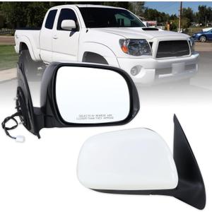 Right Passenger Side Mirror Compatible With 2005 2006 2007 2008 2009 2010 2011 Toyota Tacoma With Manual Folding Power Glass White Replace#8791004170(3Pins)