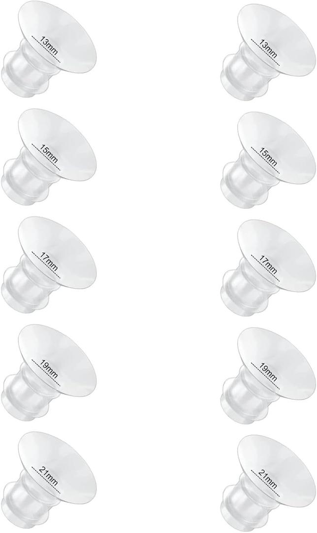 Flange Inserts 13/15/17/19/21mm 10PC Compatible with Momcozy S12 pro/S9 pro/S9/S10/S12/Medela/TSRETE/Spectra/Bellababy etc 24mm Wearable Breast Pump, Reduce 24mm Tunnel Down to Correct Size