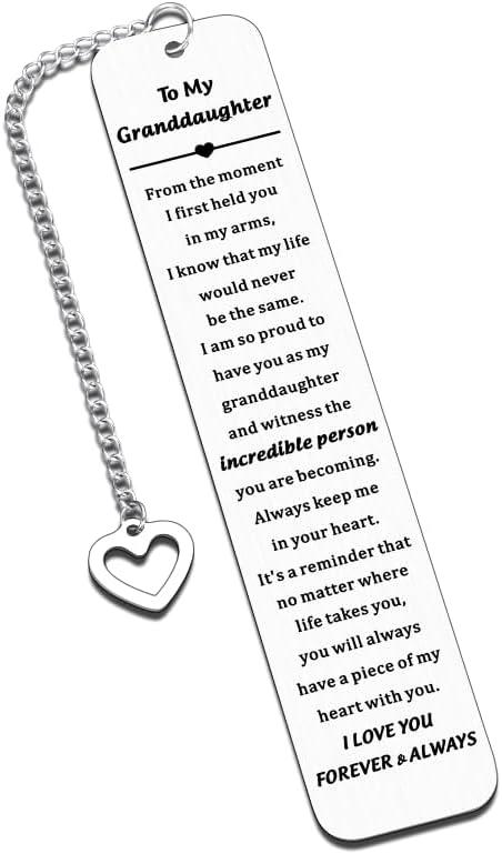 Back to School Going to College Gifts for Granddaughter Gifts from Grandma, to My Granddaughter Bookmark, Birthday Gift for Granddaughters from Nana Mimi Granny, 5th Grade School Supplies for Girls