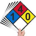 SmartSign NFPA 704 - Ratings (1,4,0) Label | 13.8" Tall (Tip-to-Tip) Diamond Laminated Vinyl, Pack of 5