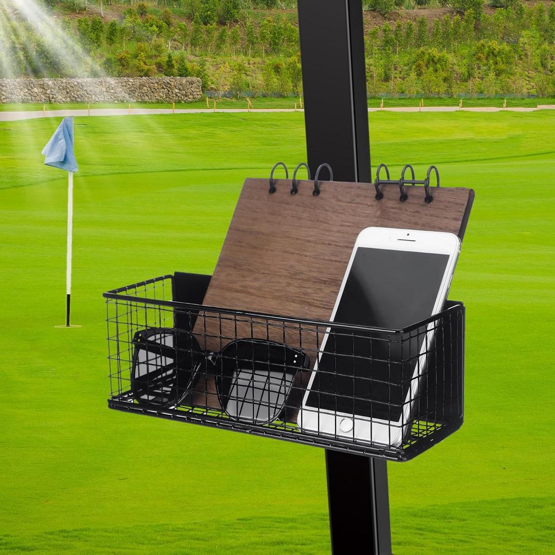 Tioncy Magnetic Golf Cart Storage Organizer Golf Cart Accessories Cart Basket Magnetic Cup Holder Front Inner Basket Mesh Storage Tray Organizer for Water Bottle Glasses Towels