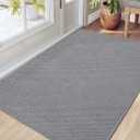 DEXI Indoor Door Mat 32x48, Washable Entrance Mats with Non Slip Rubber Back, Ultra Thin Entryway Mats Absorbent Dirt Carpper Front Back Doormat for Entry Floor Inside Home, Grey
