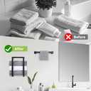 OTraki Towel Rack for Rolled Towels, Towel Racks for Bathroom Wall Mounted Towel Storage Organizer Holder & Towel Hanger & Toilet Paper Modern Bath Towel Holder for Small Space Bathroom Black (3 Pack)