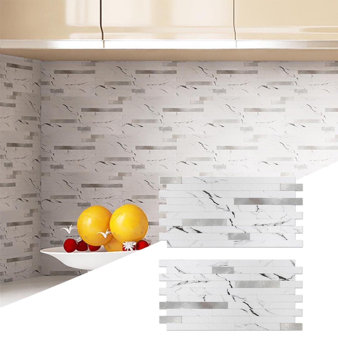 Decorative Wall Tile 20 Sheets Peel and Stick Backsplash PVC Wall Tile,for Kitchen Backsplash