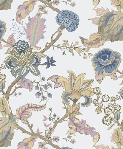 Safiyya Vintage Floral Peel and Stick Wallpaper Boho Removable Wallpaper Self Adhesive Wall Paper for Bedroom Contact Paper for Cabinets and Drawers Vinyl Roll 118"x17.3" 4 PACK