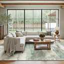 Area Rugs 10x12 for Living Room Bedroom, Modern Abstract Machine Washable Large Light Green Rug Soft Rug, Low Pile Floor Carpet with Non Slip Backing for Dining Room