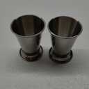 ZEAYEA Set of 2 Mint Julep Cups, Classic Stainless Steel Glasses for Party Bar Home Restaurant, 12 oz Metal Cocktail Glasses for Beer Juice Beverage, Silver