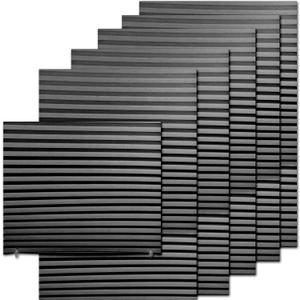 6-Pack Temporary Blackout Pleated Shades for Windows, Fabric Pleated Blinds with Adhesive, No Tools No Drilling Free Cut Size Room Darkening Shades (Light Filtering - Black 35x71inch)