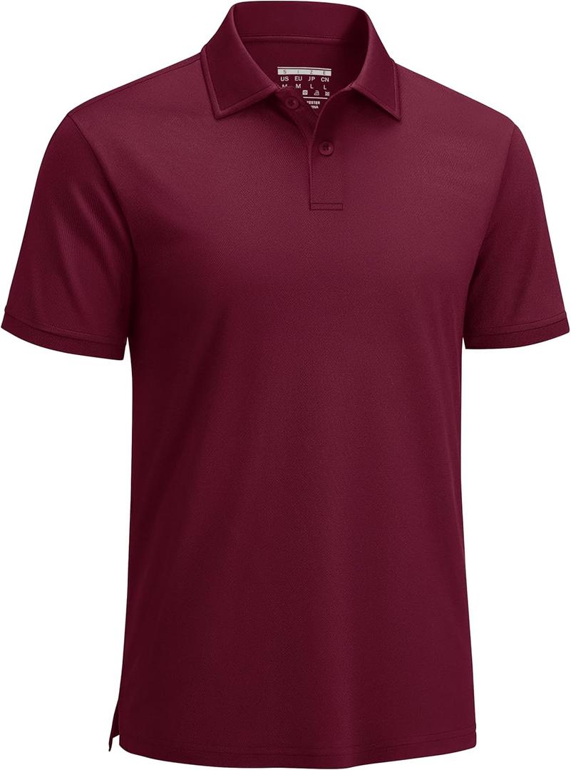 Cavva Men's Polo Shirts Short Sleeve Performance Quick Dry Moisture Wicking Collared Shirt for Golf Fishing (Medium)