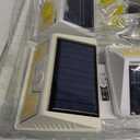 4 Pack Solar Fence Lights Waterproof, Motion Sensor Deck, Warm White LED Outside Wireless for Wall, Yard, Garden - White