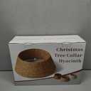 28in Christmas Tree Collar - Woven Hyacinth Tree Collars for Artificial Trees - Rattan Rustic Farmhouse Basket for Tree Base Cover with Cord Cut-Out for 6ft 7.5ft Tree (Brown)