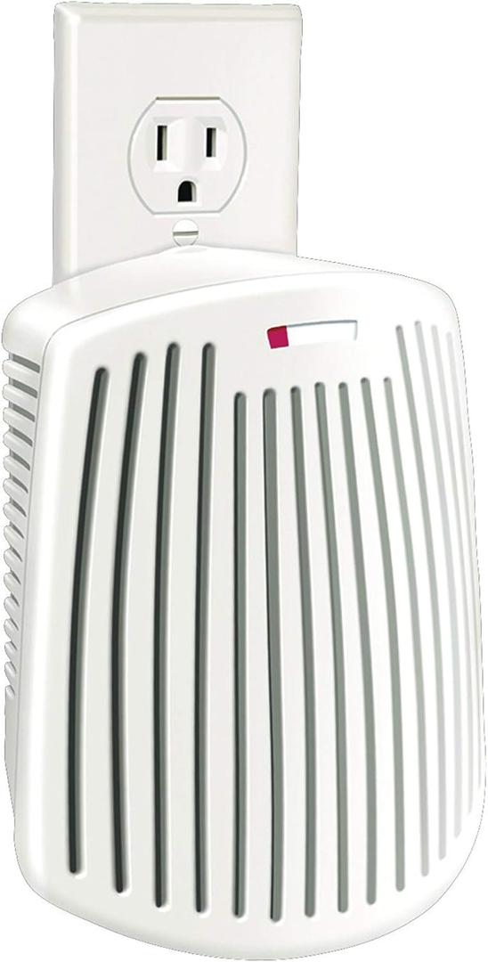 Hamilton Beach TrueAir Plug-Mount Odor Eliminator with Carbon Filter + Green Mountain Scent Cartridge, Pet, Bathroom, Trash, On/Off Fan (04530GM)