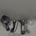 Mueller Multistick 5-in-1 Immersion Blender Handheld, 12 Speed Hand Mixer - Turbo Boost, Heaviest Duty Copper Motor, Titanium Blades Hand Blender, Milk Frother Wand, Whisk, Beaker, Chopper, Grey (Gray)