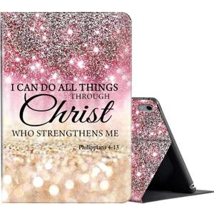 Case for iPad (A16) 11th Generation 11 Inch (2025), for iPad 10th Generation Case 10.9 Inch (2022),Slim Shockproof Shell PU Leather Stand Cover w/Auto Sleep Wake-I can do All Things Through Christ