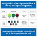 Sali 10 Pack Diamond Polishing Pads 4 Inch Wet Granite Stone Polish Pad Kit for Drill, Grinder, Polisher Polishing Pad for Concrete Marble Stone Countertop Quartz 30 Grit