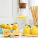 Abbott Collection Lemon Salt & Pepper Shaker Set on Tray - Ceramic, Yellow/Green (5.5 inches L)