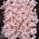 PARTY JOY 8pcs 47.2ft Artificial Cherry Blossom Flower Garland Hanging Vines for Spring Home Room Wedding Party Kawaii Decor (Pink-8PCS)