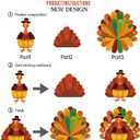 3 x 3D Thanksgiving Turkey Door Decoration, Maple Leaf Turkey Door Decor, Autumn Thanksgiving Themed Party Supplies 12.3 11.5 in