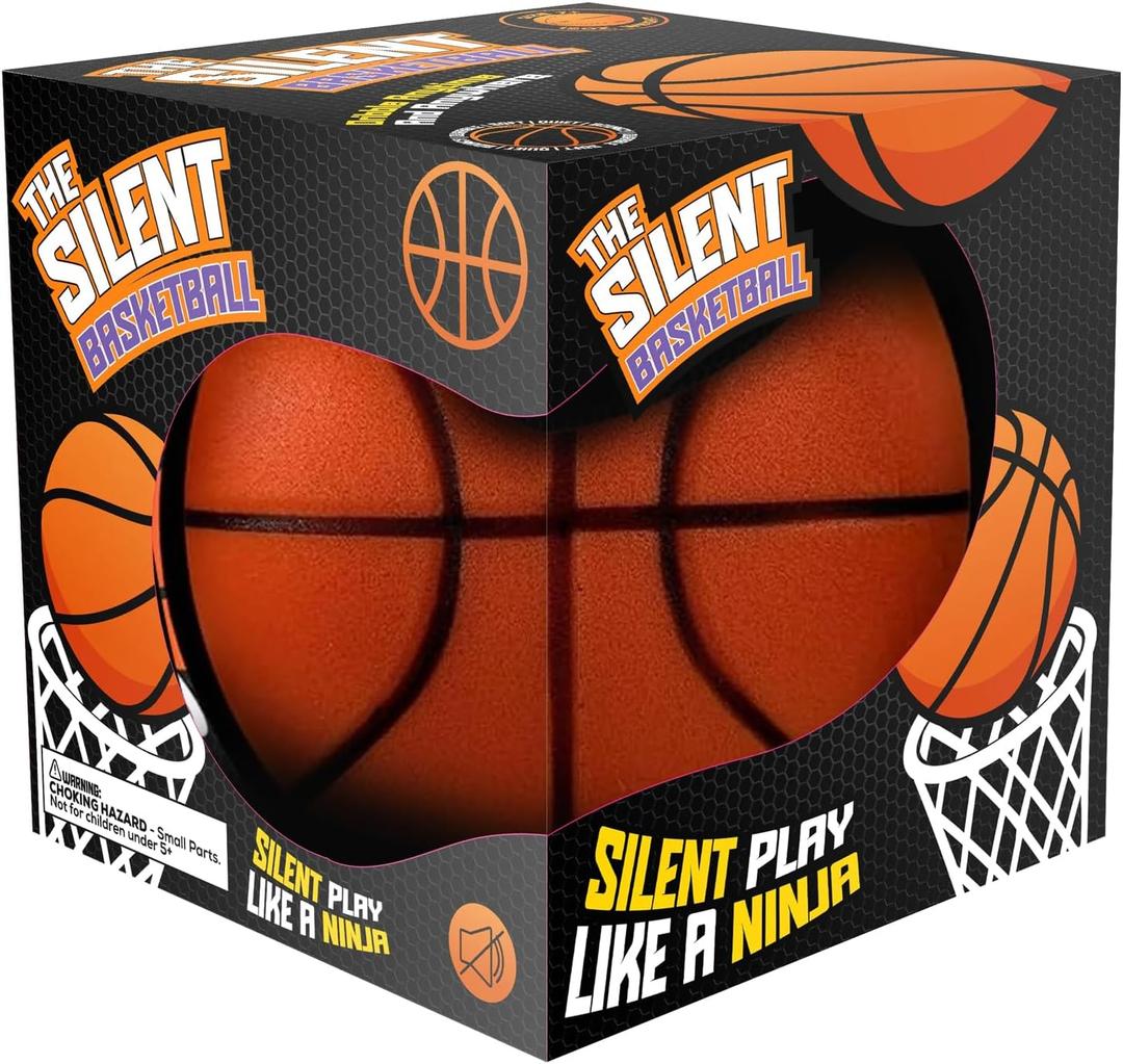 Pelidox Silent Basketball Not Vacuum Shipped - 2025 Upgraded Airless Soft Foam Ball Soundless for Quiet Dribbling and Indoor Training Real Feel Higher Bounce No Noise, Size 7
